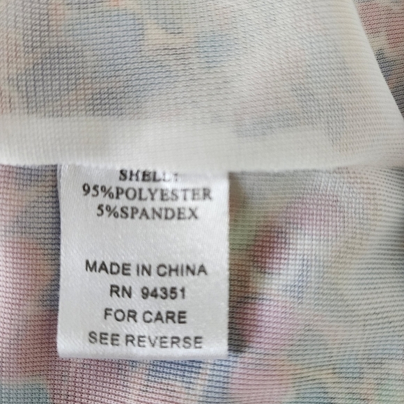 Joy Joy Colorful Geometrical Long Sleeve Midi Dress Scoop Neck Open Back Size XS - Picture 8 of 8